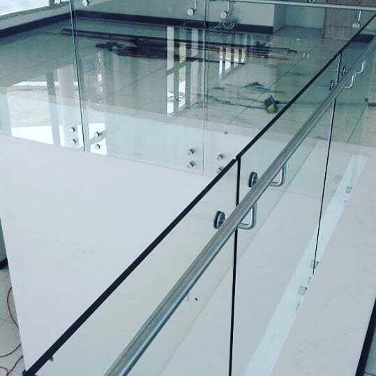 Glass ballustrades for indoor balcony