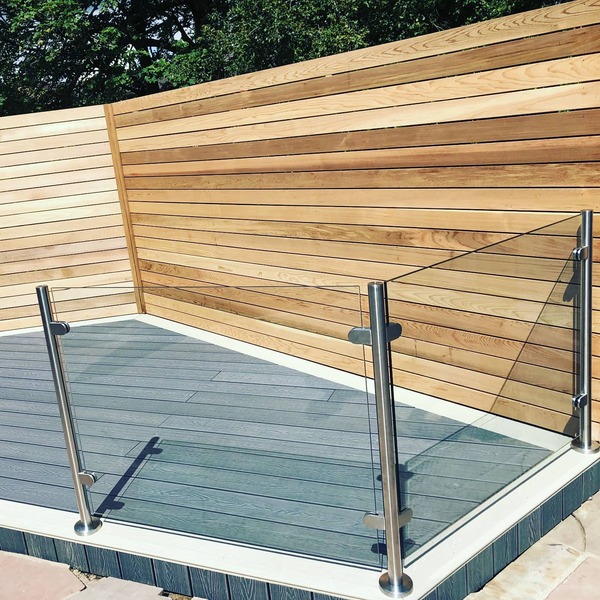 Glass and steel ballustrades outdoor