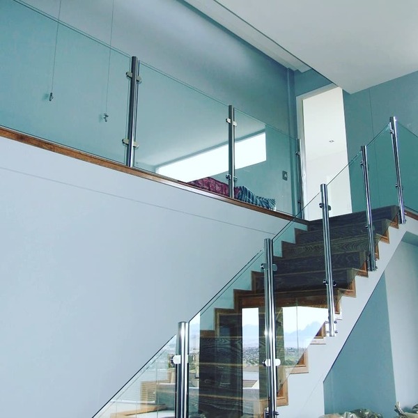 Glass and steel ballustrades stairs