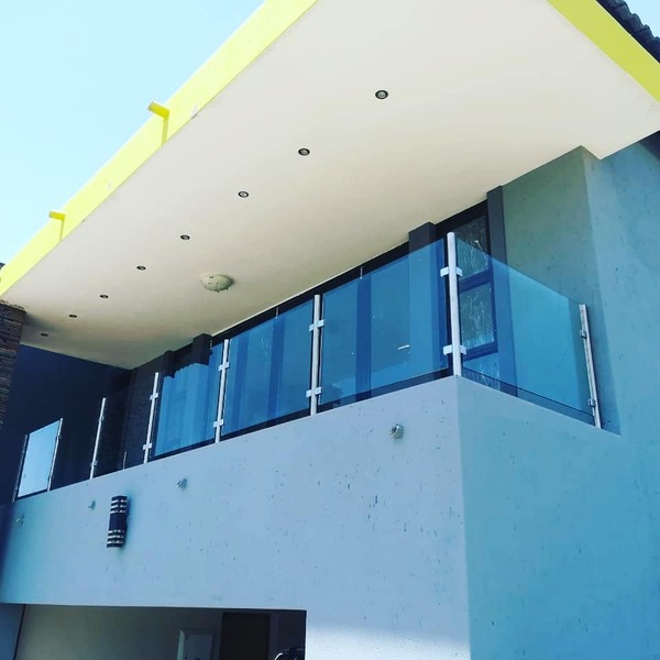 Glass and steel ballustrades outside