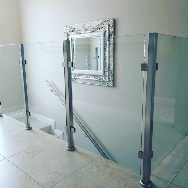 Glass and steel ballustrades stairs